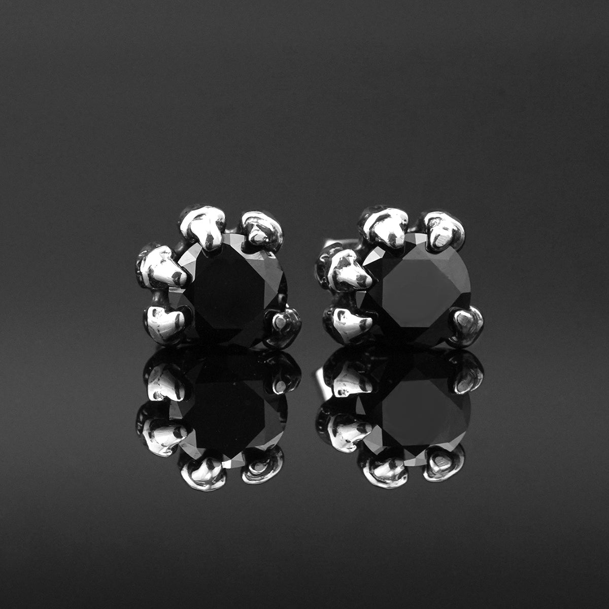 Black Stone Stud Earrings