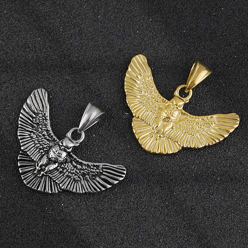 Stainless steel eagle wings pendant