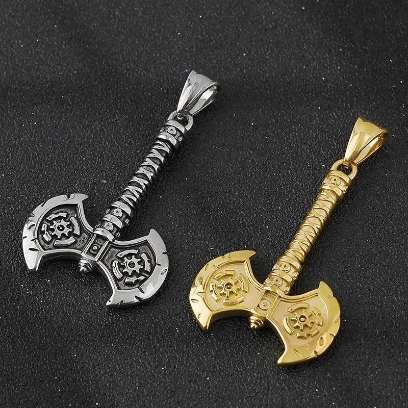 Nordic Viking Double Sided Rune Axe pendant