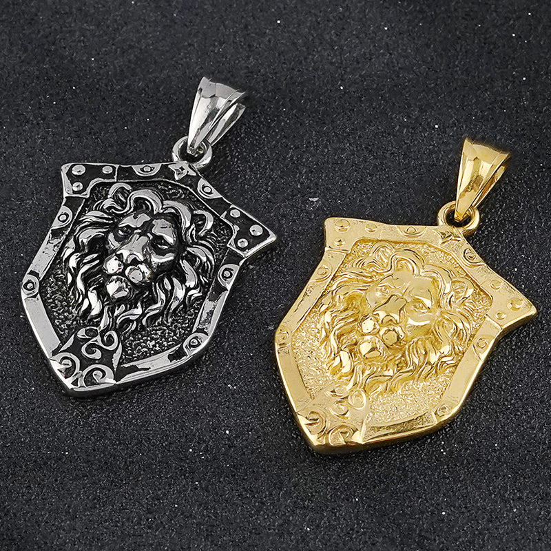 Lion Head Shield Pendant