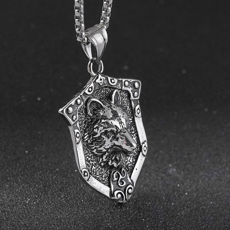 wolf shield pendant