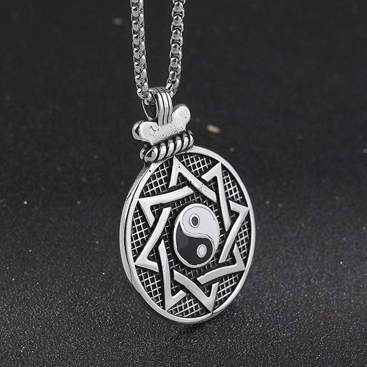 Solomon six point star yinyang Pendant