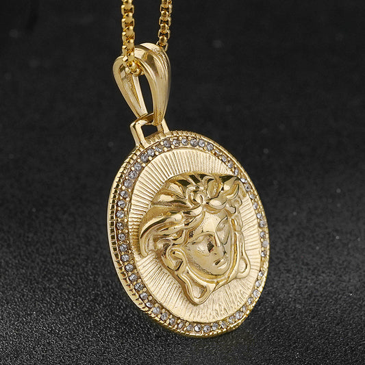 Gold zircon pendant