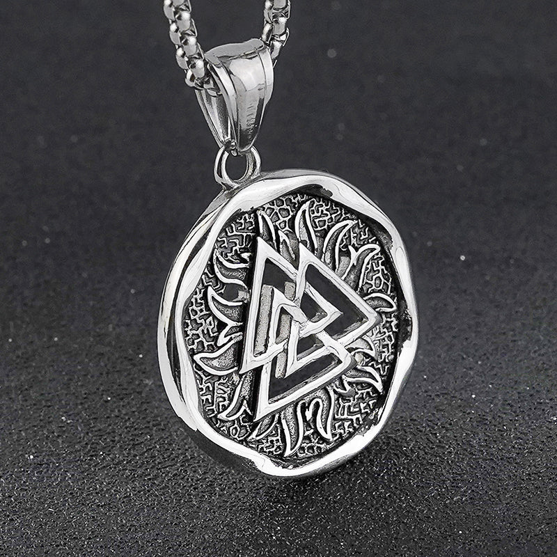 Three Triangles Circle Pendant