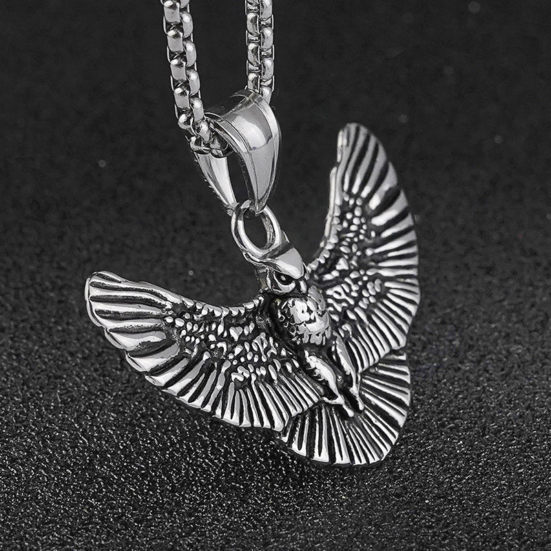 Stainless steel eagle wings pendant