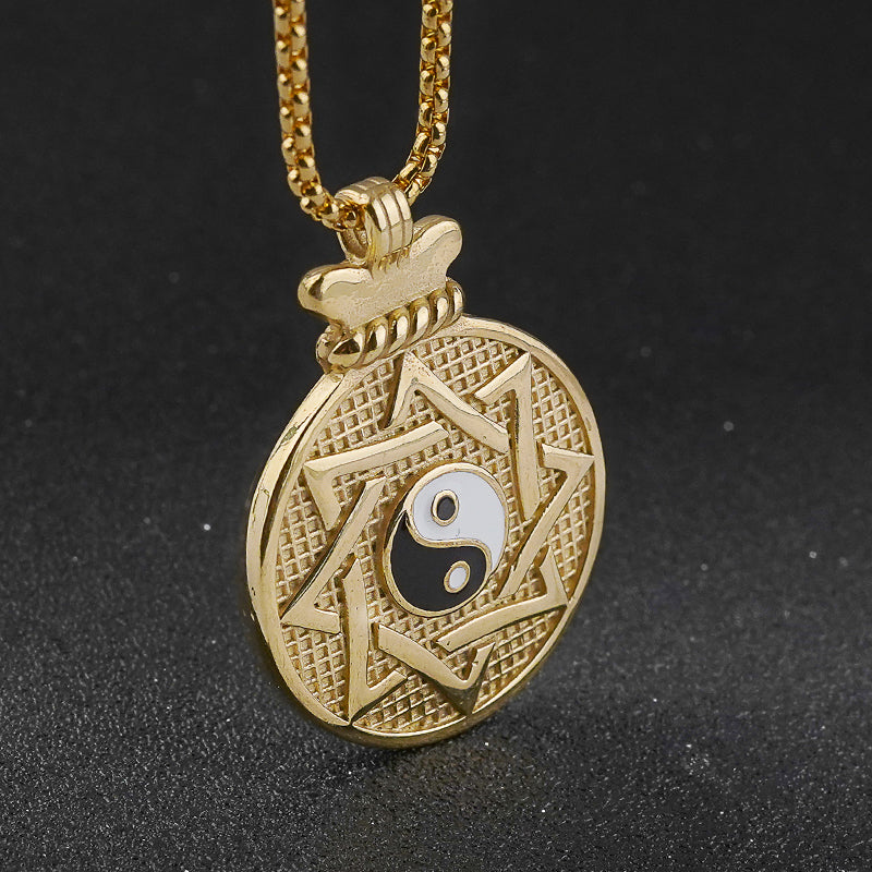 Solomon six point star yinyang Pendant