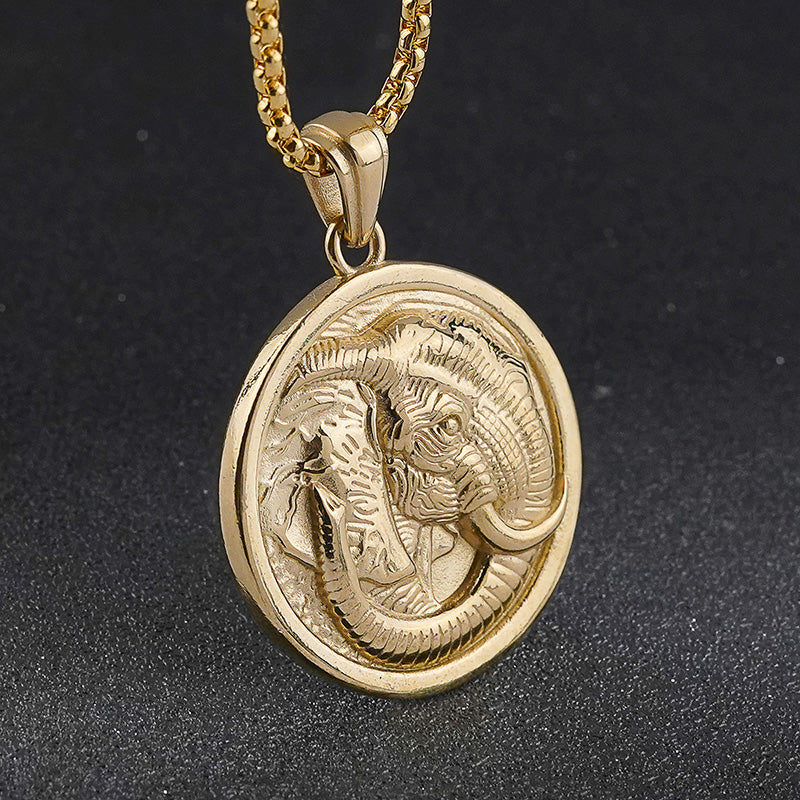 Elephant Circle Pendant