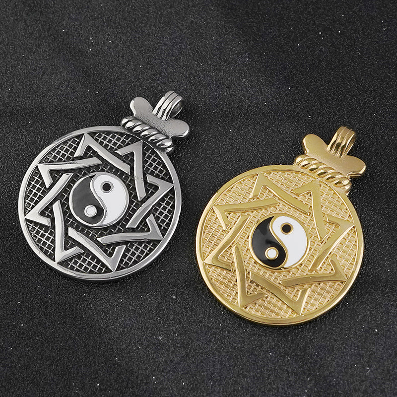 Solomon six point star yinyang Pendant