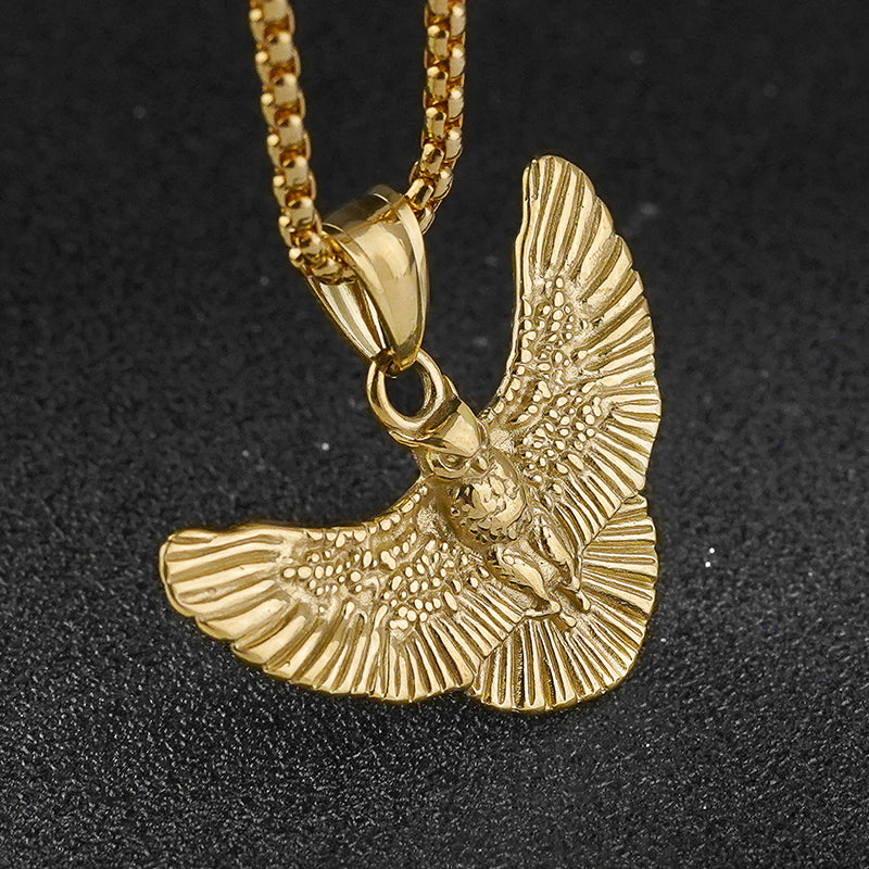 Stainless steel eagle wings pendant