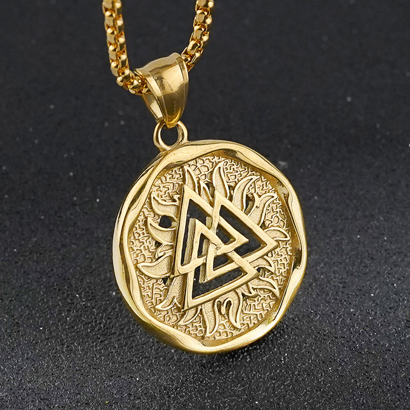 Three Triangles Circle Pendant