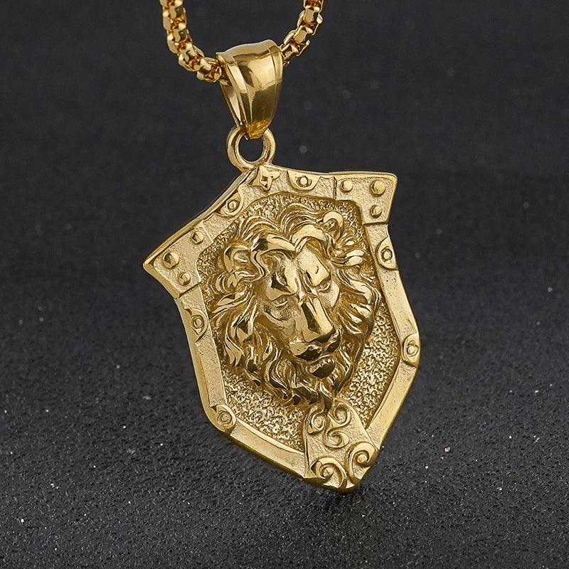 Lion Head Shield Pendant