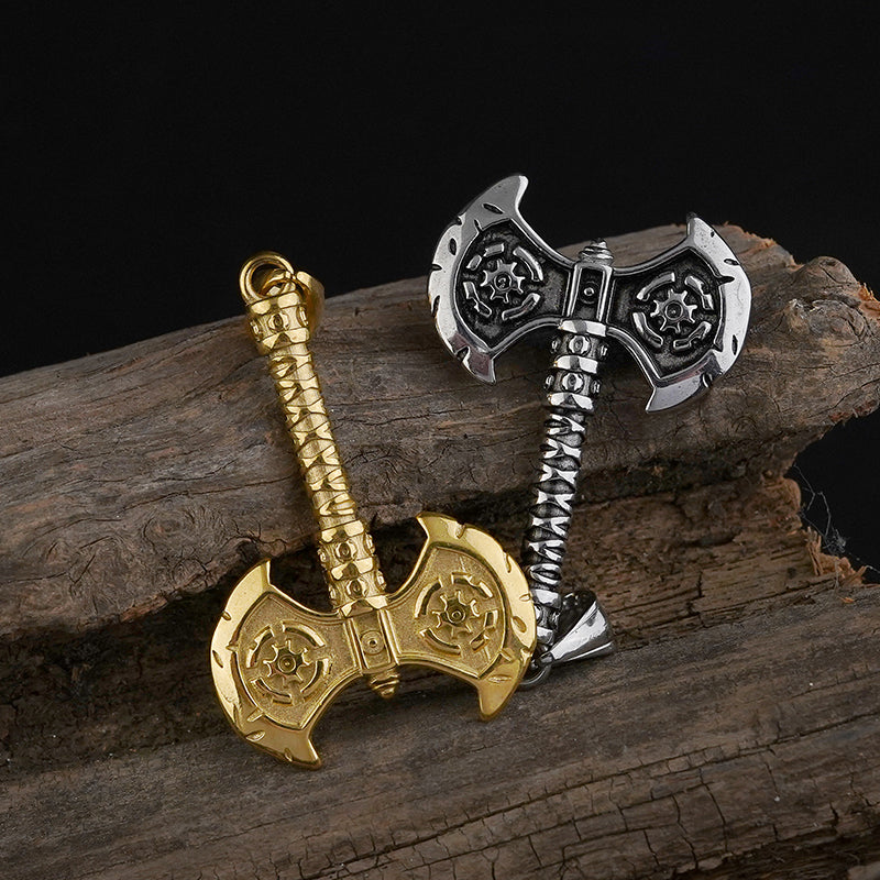 Nordic Viking Double Sided Rune Axe pendant