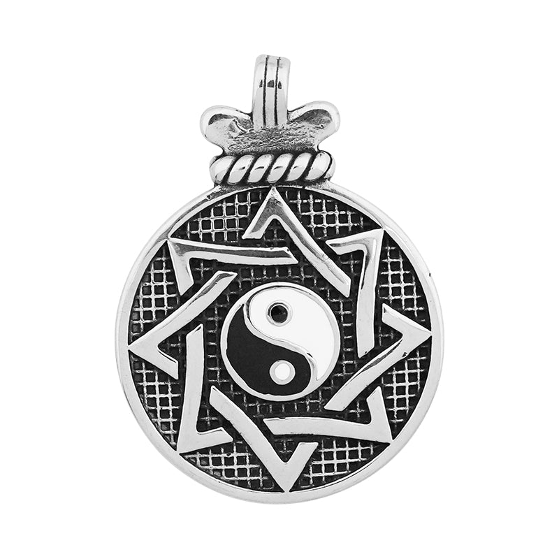 Solomon six point star yinyang Pendant