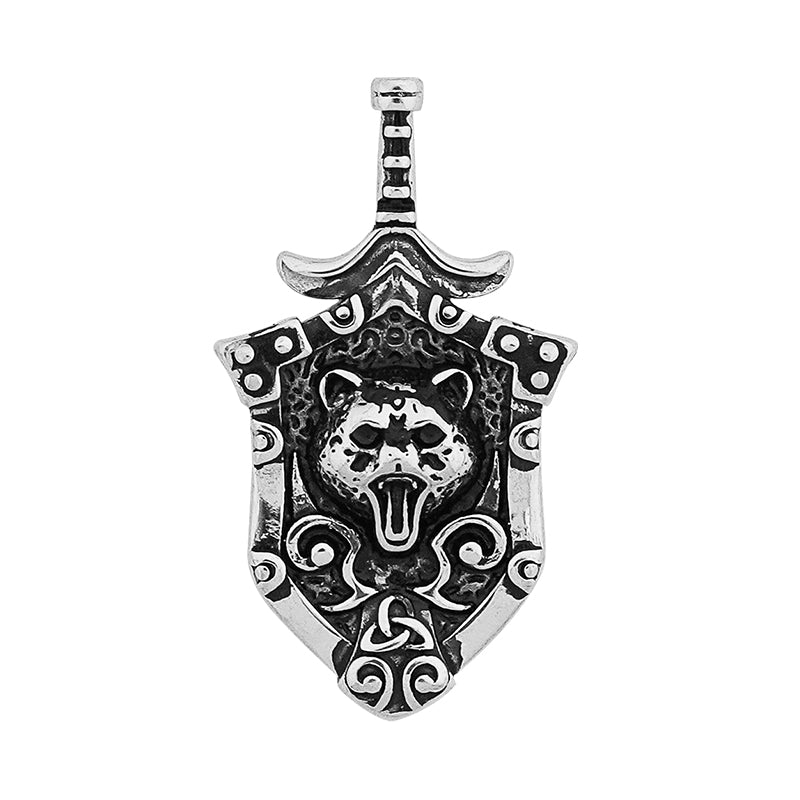 Sword Shield Bear Pendant