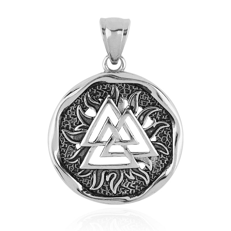 Three Triangles Circle Pendant