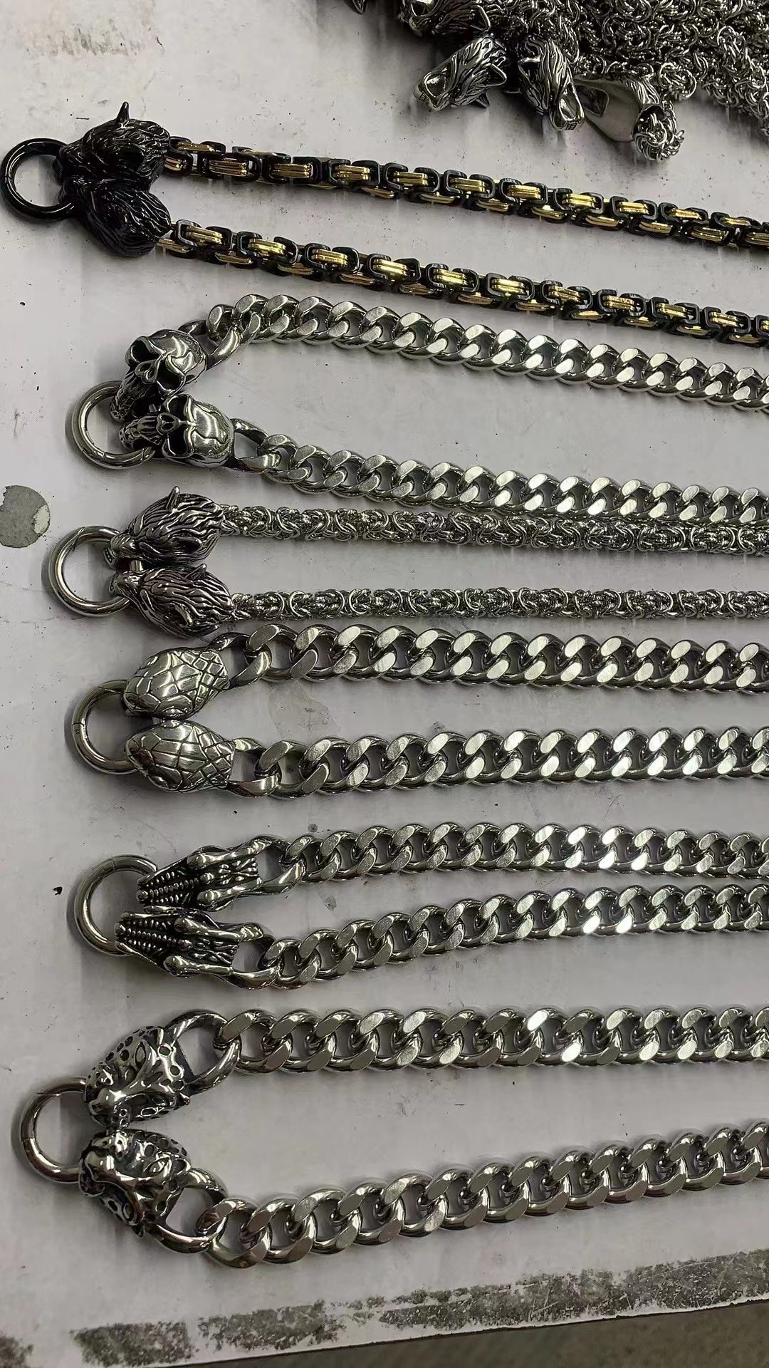 stainless steel cuban chain animals head