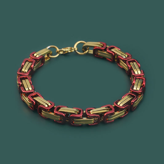 Gold and Red Plating Chains Bracelets