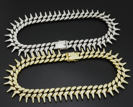 Alloy Cuban Chain Iced Out Necklace Multi-Items