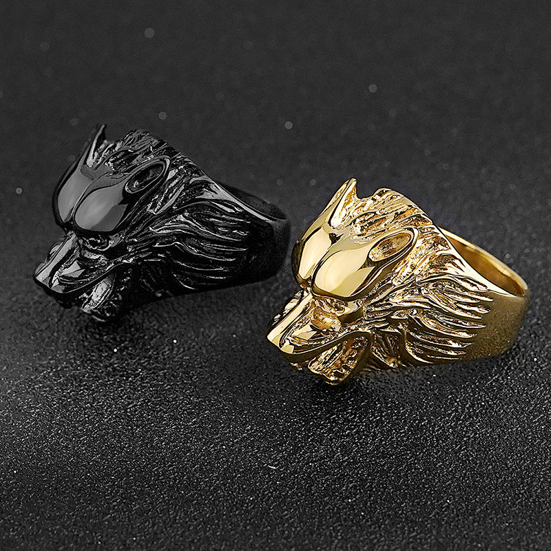 Wolf Design Stainless Steel  Rings