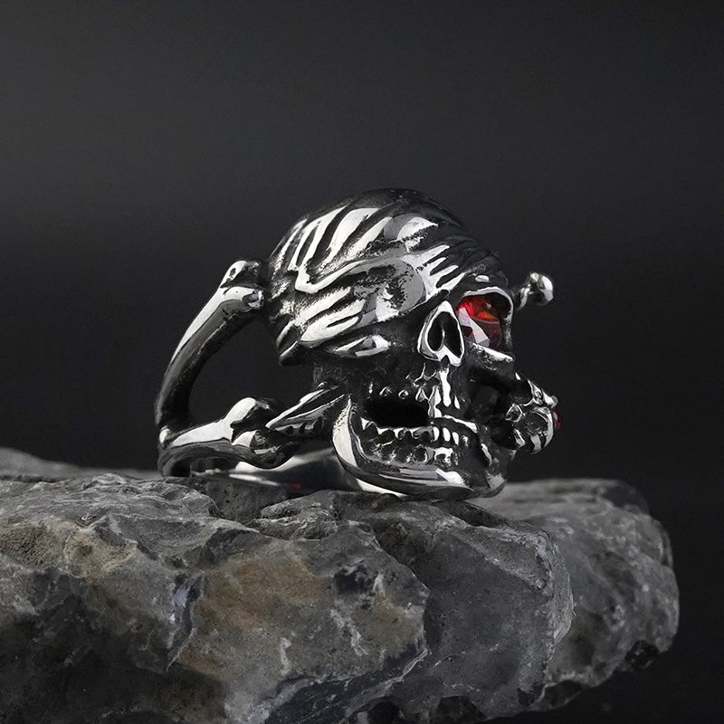 Red Eye Skull Ring