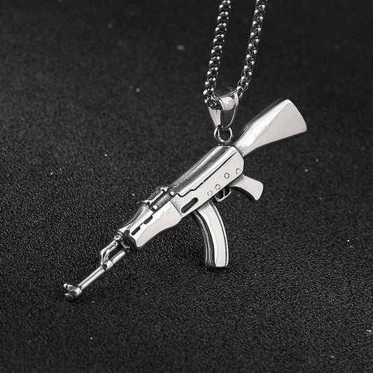 Hip Hop Stainless Steel Gun Pendant