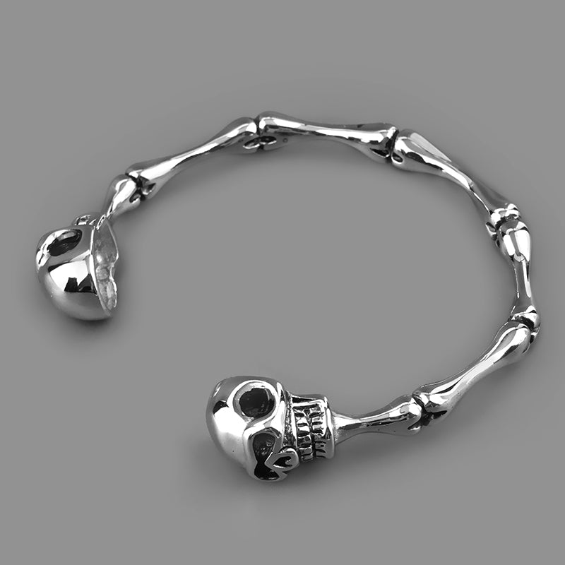 Double Skull Head Skeleton Design Bangles