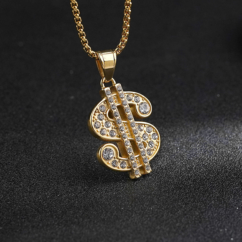 US Dollar Pendant CZ