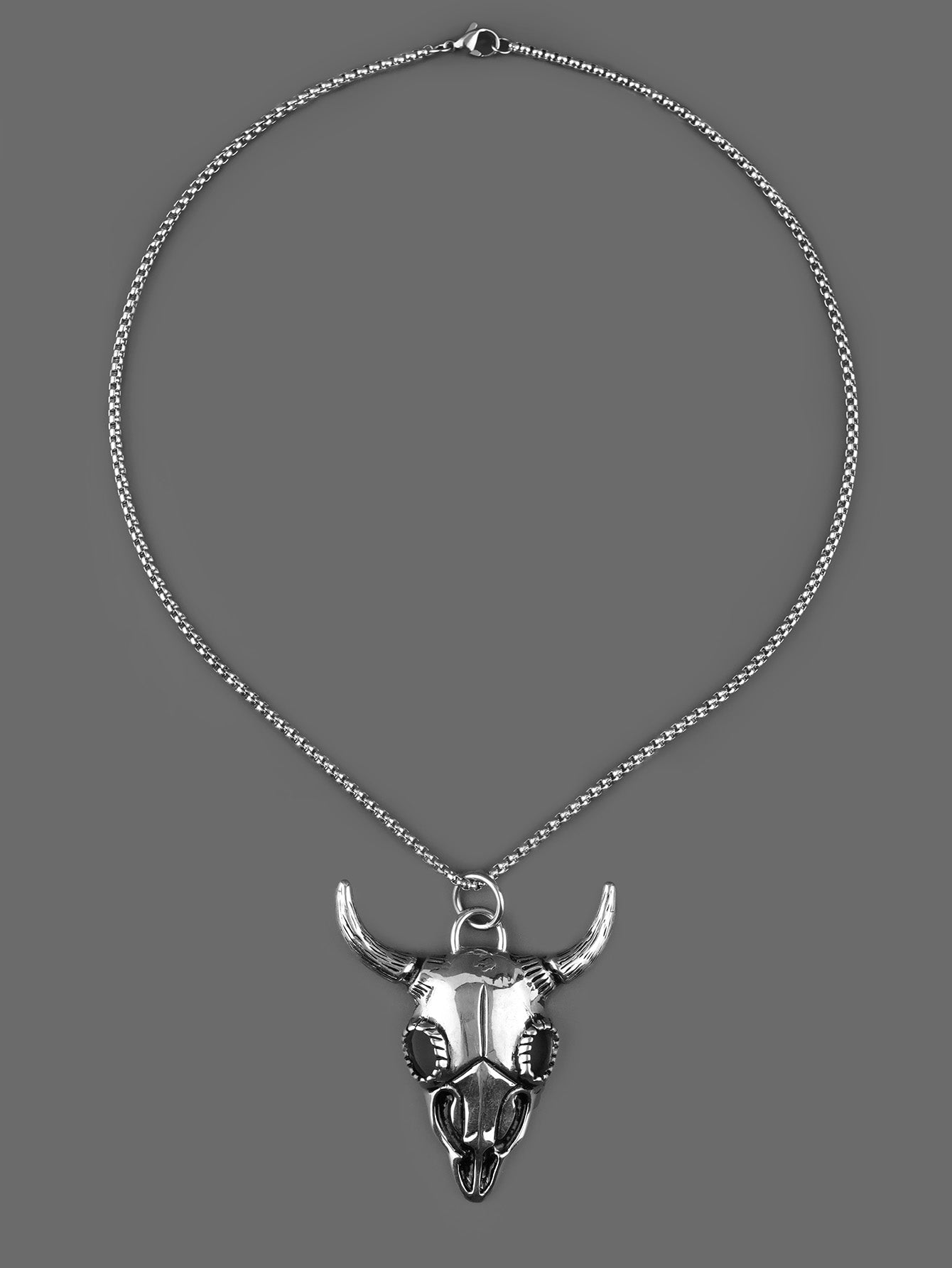 Gothic Stainless Steel Bull Head Pendant