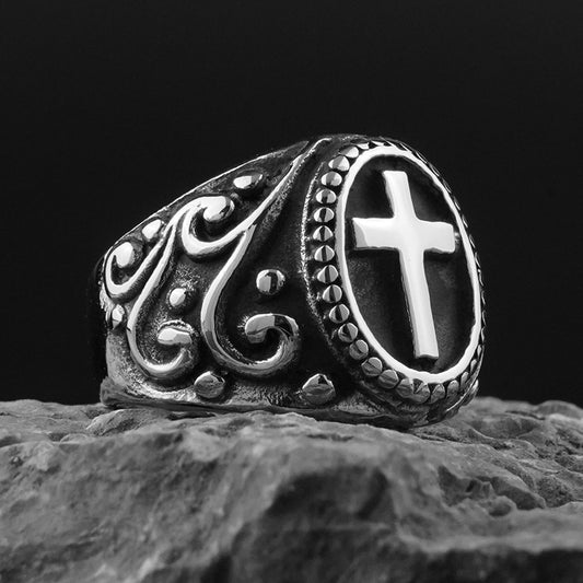 Faith Cross Stainless Steel Rings