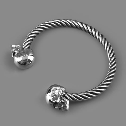 Hip Hop Skull Design Cable Bangles