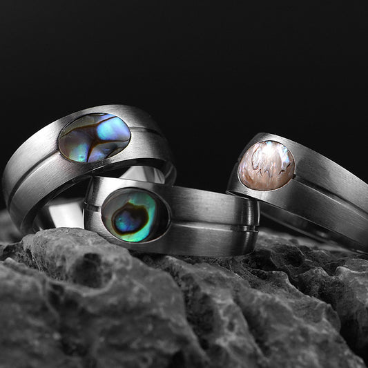 Abalone Shell Stainless Steel Rings