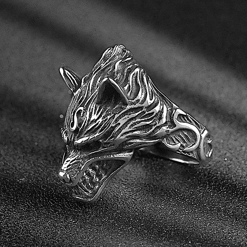 Wolf Design Stainless Steel  Rings