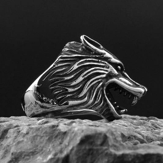 Wolf Head Stainless Steel Rings