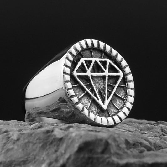 Diamond Geometry Stainless Steel Rings