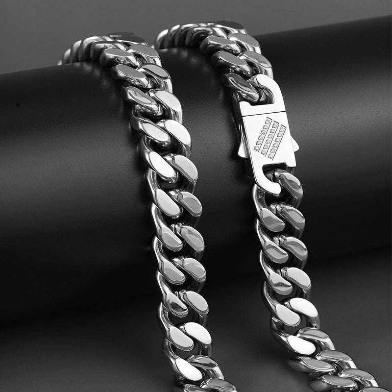 Cuban Necklace Stainless Steel Chains CZ