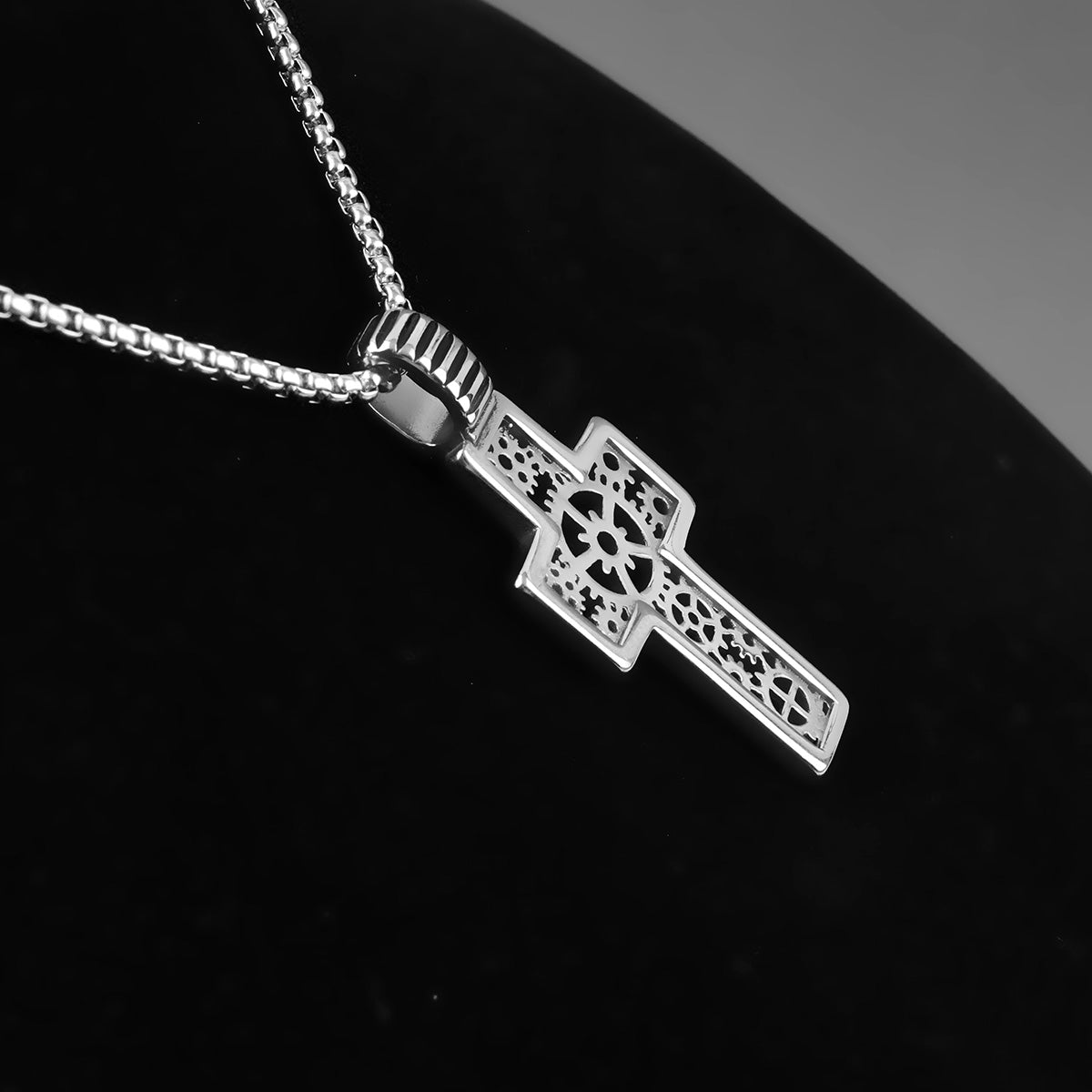 Gear Cross Pendant