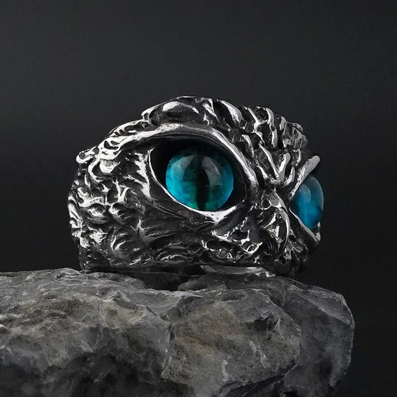 Blue Eyes Owl Ring