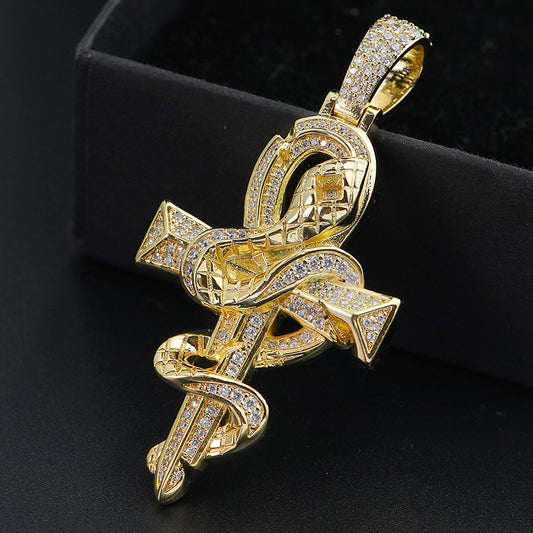 Gold Cross Religion Pendants CZ