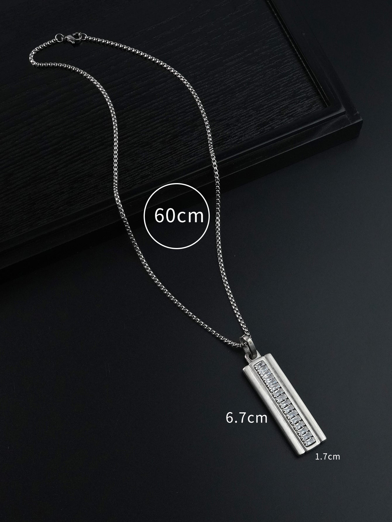 Rectangle With CZ Pendant