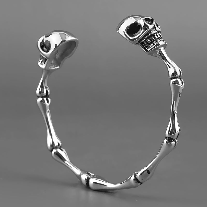 Double Skull Head Skeleton Design Bangles