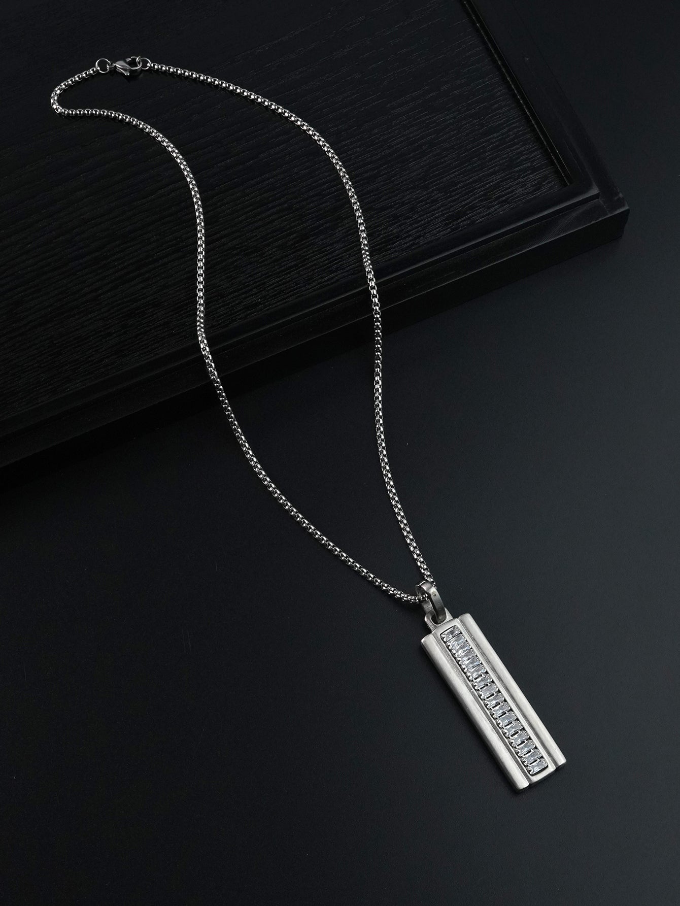 Rectangle With CZ Pendant