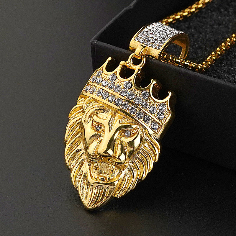 Lion Head Pendants Animal CZ