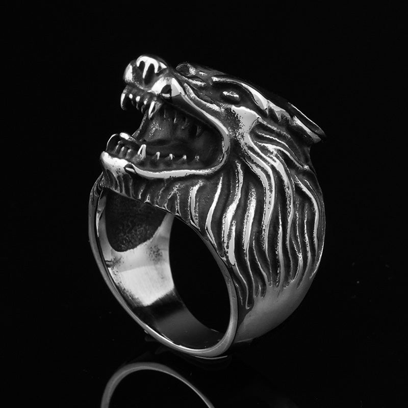 Wolf Head Stainless Steel Rings