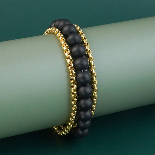 Black beads Bracelets