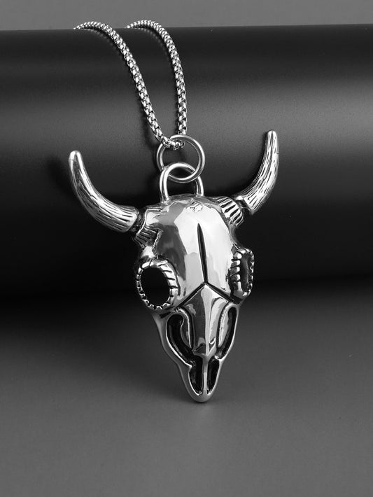 Gothic Stainless Steel Bull Head Pendant