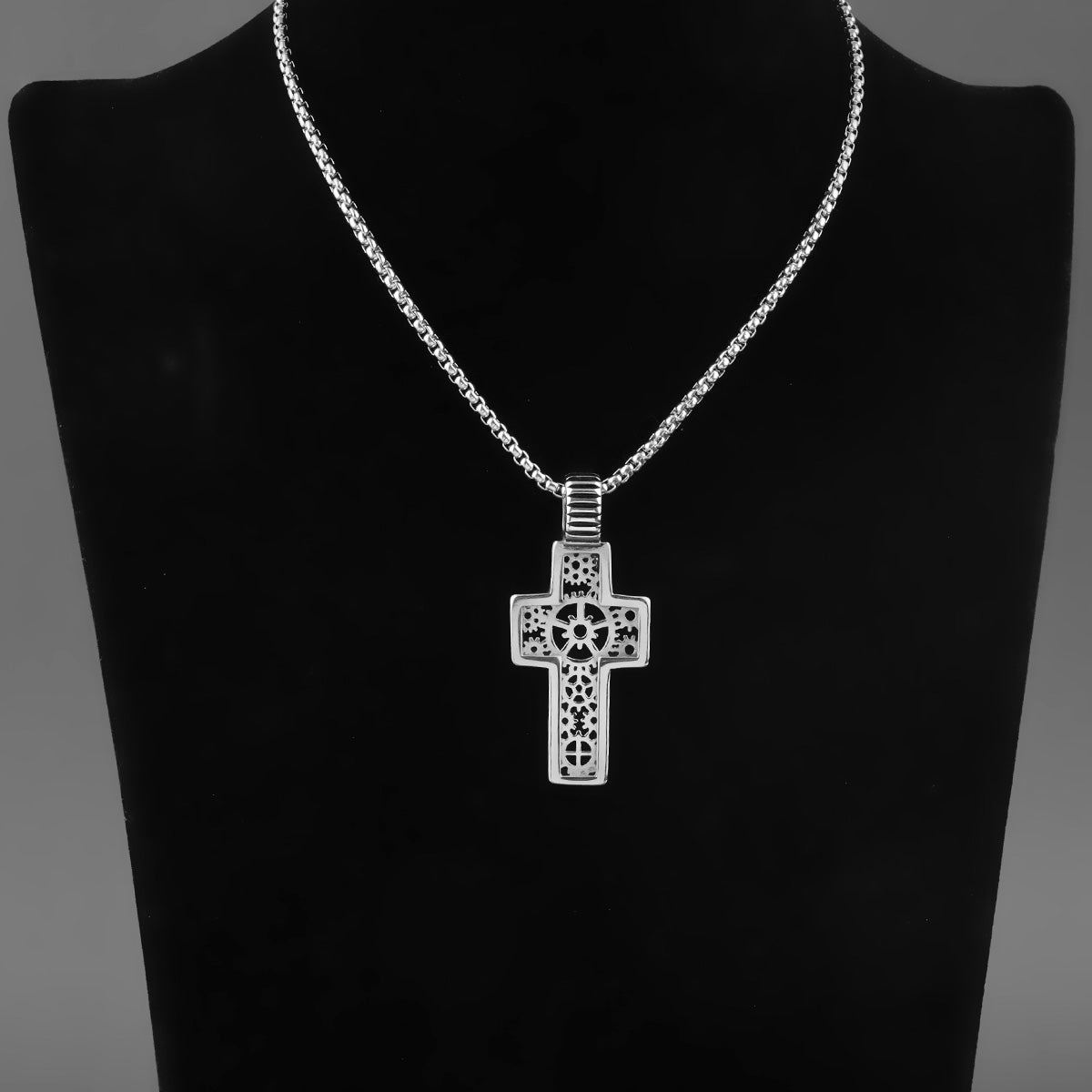 Gear Cross Pendant