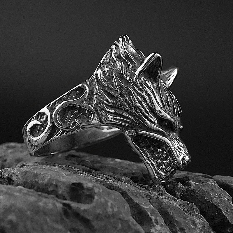 Wolf Design Stainless Steel  Rings