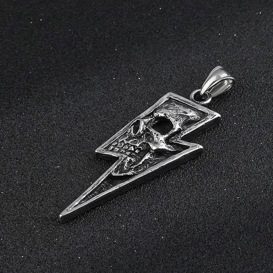 Lightning Skull Pendant