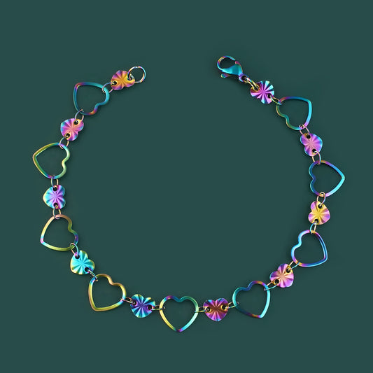 Colorful Heart Chains Bracelets