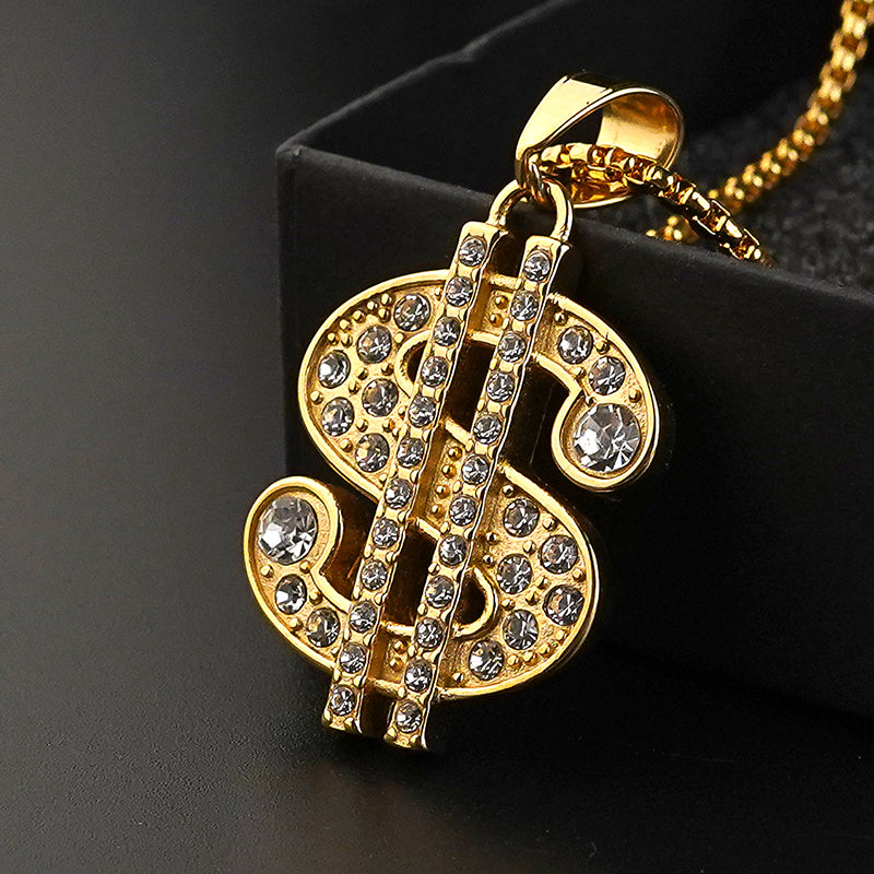 US Dollar Pendant CZ